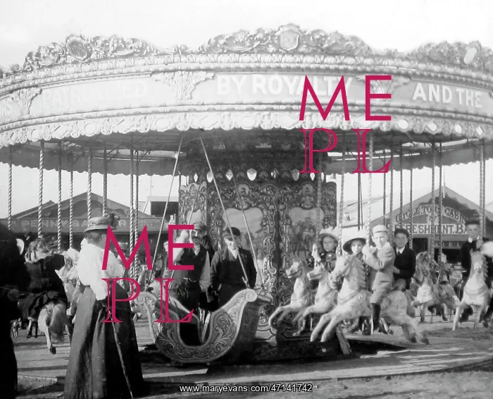 : Funfair ride at Uncle Tom's Cabin, Blackpool, early 1900s : Funfair ride at Uncle Tom's Cabin, Blackpool, early 1900s