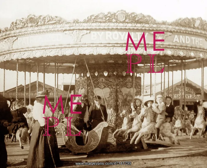 : Funfair ride at Uncle Tom's Cabin, Blackpool, early 1900s : Funfair ride at Uncle Tom's Cabin, Blackpool, early 1900s