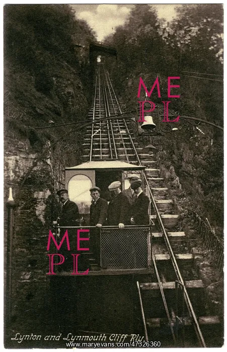 : Funicular at Lynmouth Cliff 1904 : Funicular at Lynmouth Cliff 1904