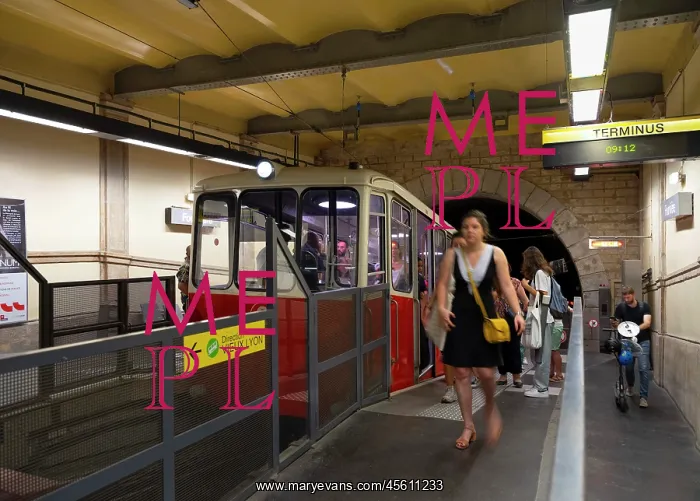: Funicular railway, Lyon, France : Funicular railway, Lyon, France