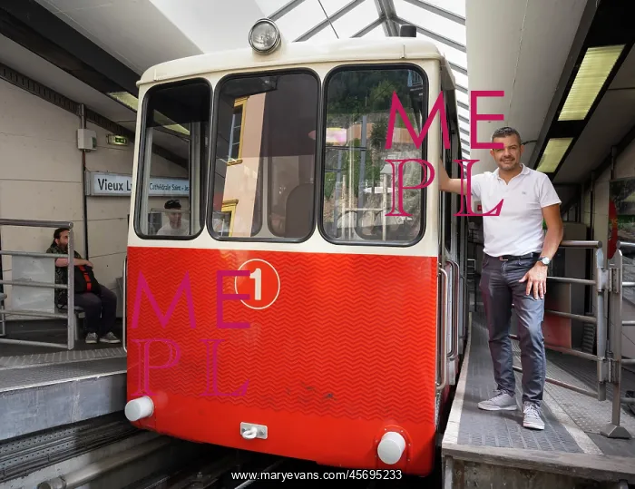 : Funicular railway, Lyon, France : Funicular railway, Lyon, France
