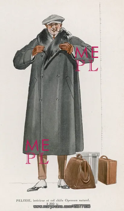 : Fur-Lined Coat 1922 : Fur-Lined Coat 1922