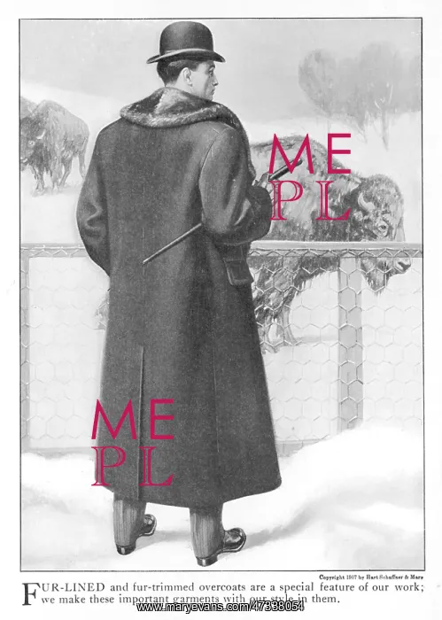 : Fur-Lined Overcoat 1907 : Fur-Lined Overcoat 1907