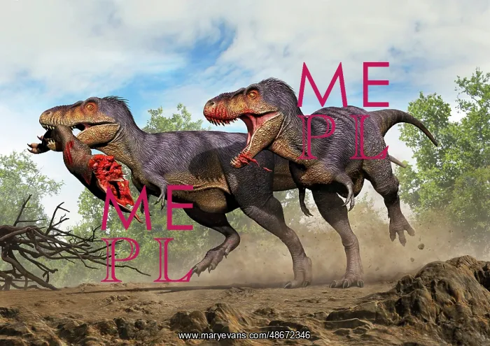 : A furious Tarbosaurus chasing a thief Tarbosaurus : A furious Tarbosaurus chasing a thief Tarbosaurus