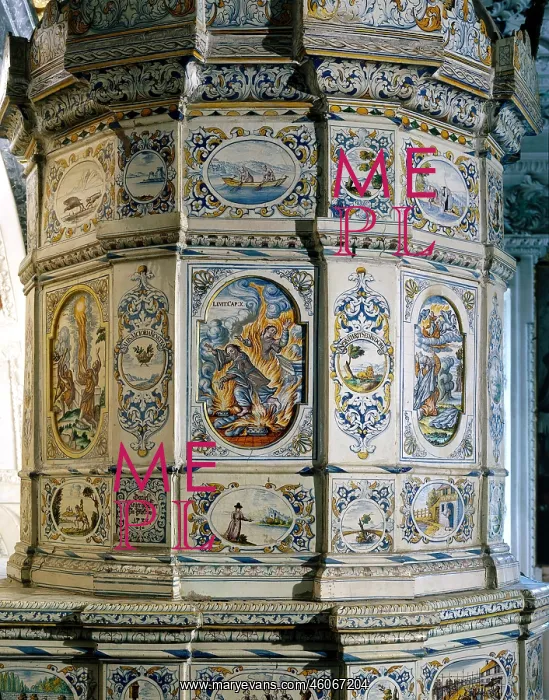 : Furnace with glazed tiles : Furnace with glazed tiles