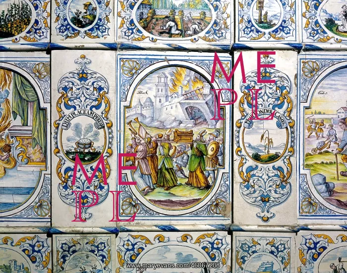: Furnace with glazed tiles : Furnace with glazed tiles