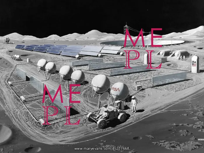 : Futurist vision of a lunar observatory with ? : Futurist vision of a lunar observatory with ?