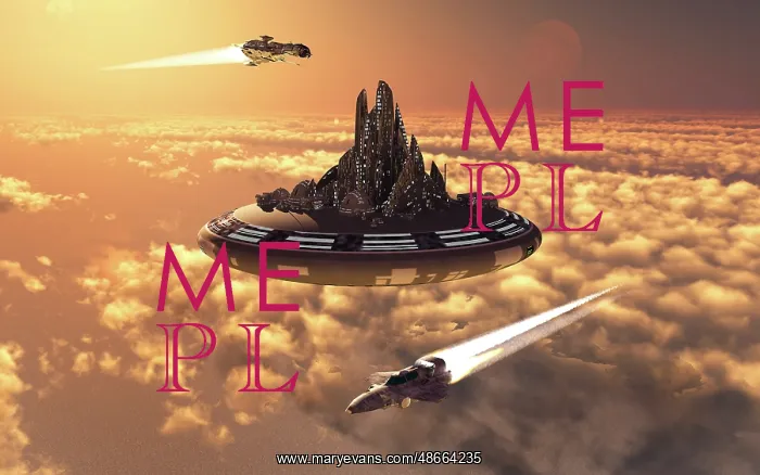 : A futuristic anti-gravity city floating in the : A futuristic anti-gravity city floating in the