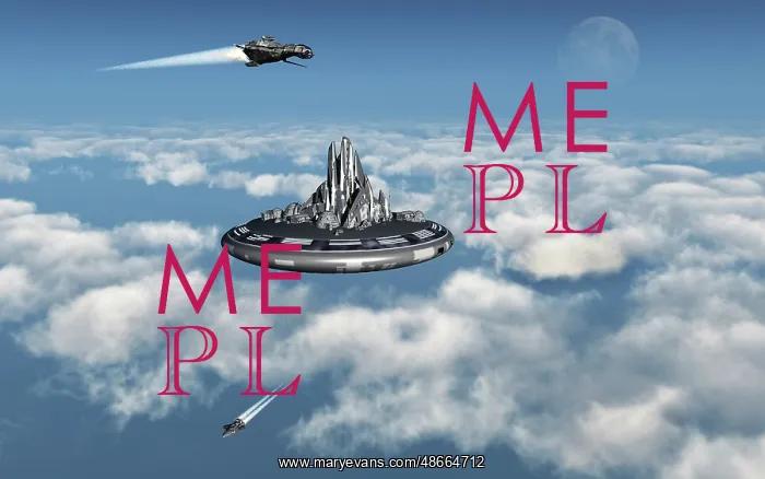 : A futuristic anti-gravity city floating in the : A futuristic anti-gravity city floating in the