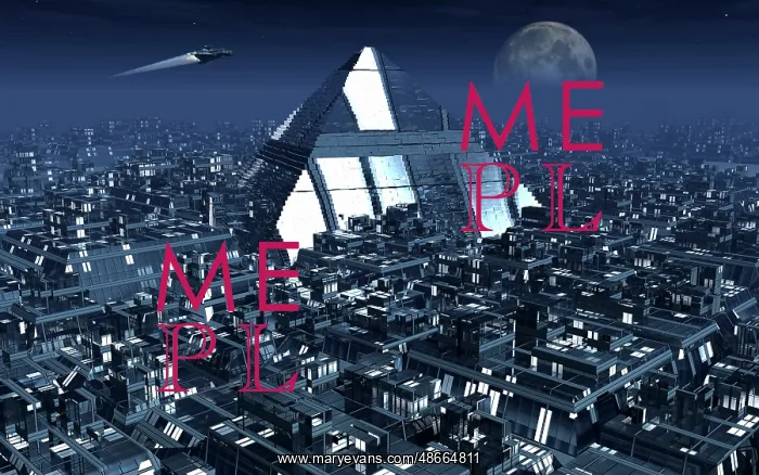 : A futuristic city built around a giant pyramid : A futuristic city built around a giant pyramid