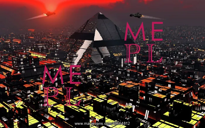 : A futuristic city built around a giant pyramid : A futuristic city built around a giant pyramid