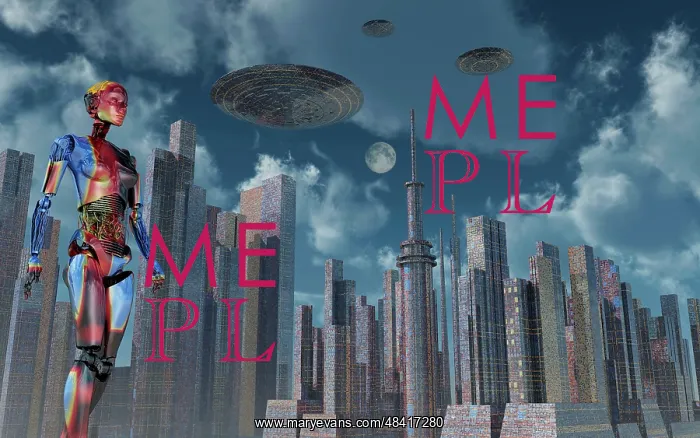 : A futuristic city where robots and flying saucers are ? : A futuristic city where robots and flying saucers are ?