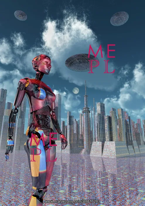 : A futuristic city where robots and flying saucers are ? : A futuristic city where robots and flying saucers are ?