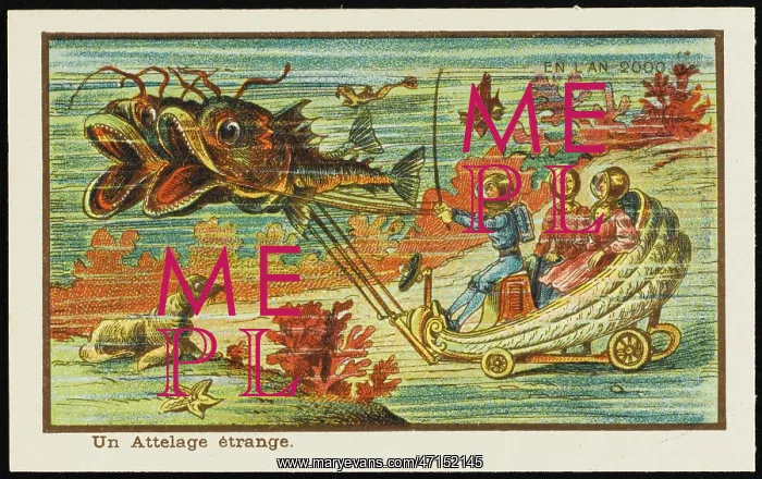 : Futuristic fish-drawn carriage : Futuristic fish-drawn carriage