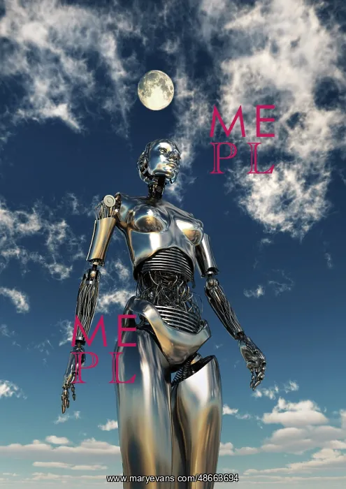 : A futuristic highly advanced android robot : A futuristic highly advanced android robot