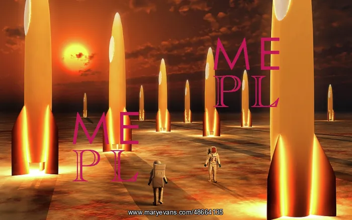 : A futuristic rocket base with human astronauts : A futuristic rocket base with human astronauts