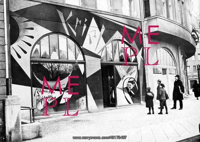 : Futuristic shop decoration in Berlin, 1921 : Futuristic shop decoration in Berlin, 1921