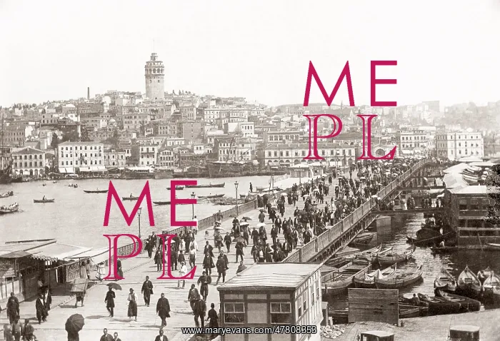  : Galata Bridge, Constantinople (Istanbul) Turkey. c.1890's