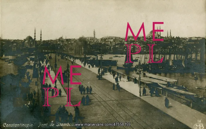 : Galata Bridge, Constantinople, Turkey : Galata Bridge, Constantinople, Turkey