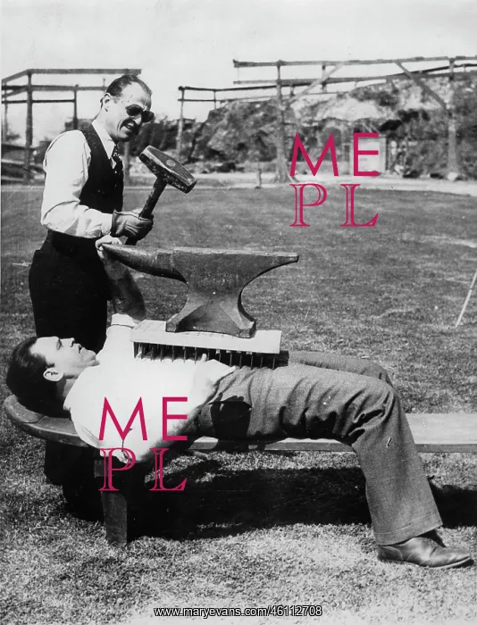 : Galen Gough with a bed of nails including : Galen Gough with a bed of nails including