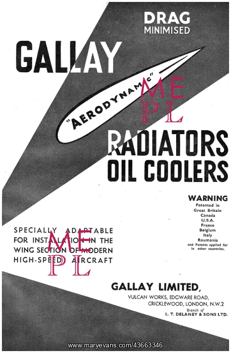 : Gallay Aeroplane Radiators : Gallay Aeroplane Radiators
