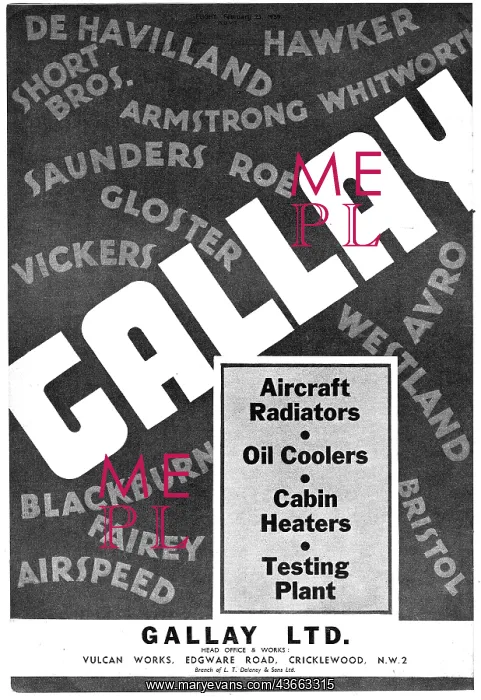 : Gallay Aeroplane Radiators, Heating : Gallay Aeroplane Radiators, Heating