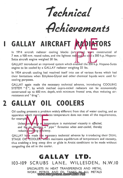 : Gallay Aircraft Radiators : Gallay Aircraft Radiators