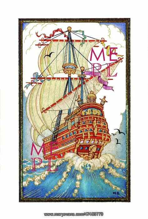  : A Galleon in full sail on the sea