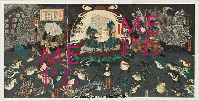 : Gama Sennin surrounded by battling toads : Gama Sennin surrounded by battling toads
