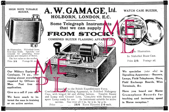 : Gamages Field Telegraph Instruments 1917 : Gamages Field Telegraph Instruments 1917