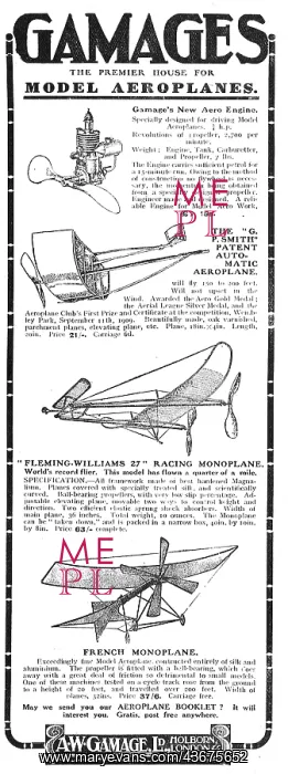 : Gamages - The Premier House For Model Aeroplanes : Gamages - The Premier House For Model Aeroplanes