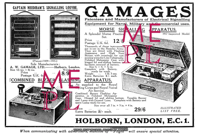 : Gamages Wireless & Signalling Apparatus 1917 : Gamages Wireless & Signalling Apparatus 1917