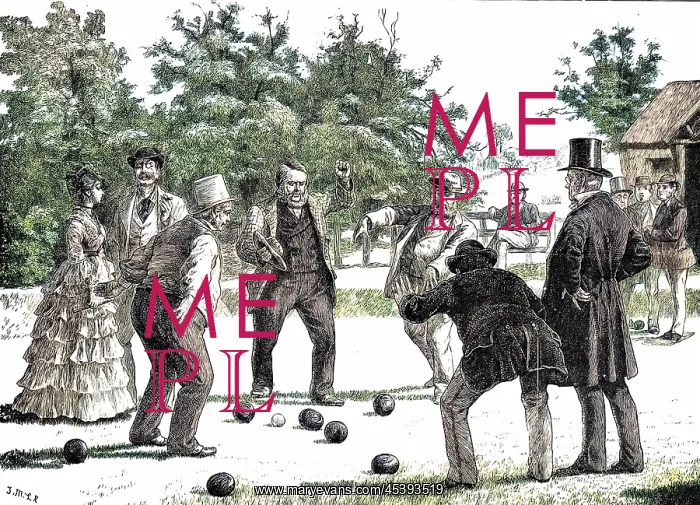 : A Game of Bowls, England, c.1872 : A Game of Bowls, England, c.1872