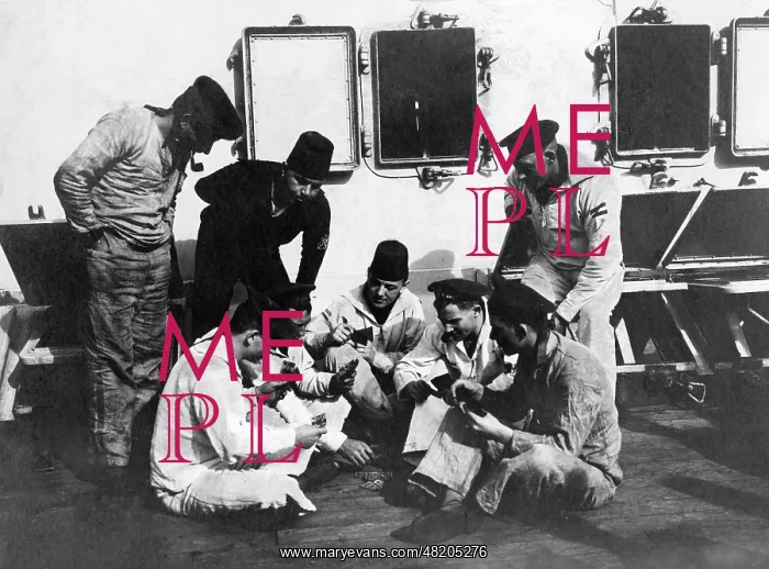 : Game of cards on deck of the Sultan Jawus Selim, 1915 : Game of cards on deck of the Sultan Jawus Selim, 1915