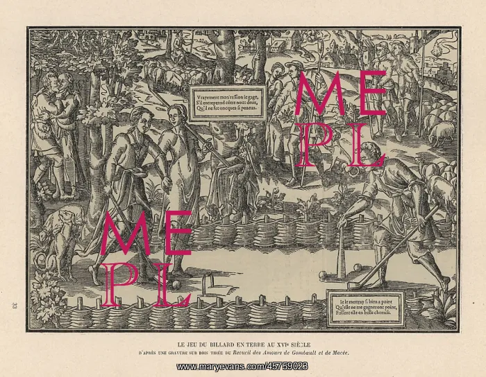 : The game of ground billiards, 16th century : The game of ground billiards, 16th century
