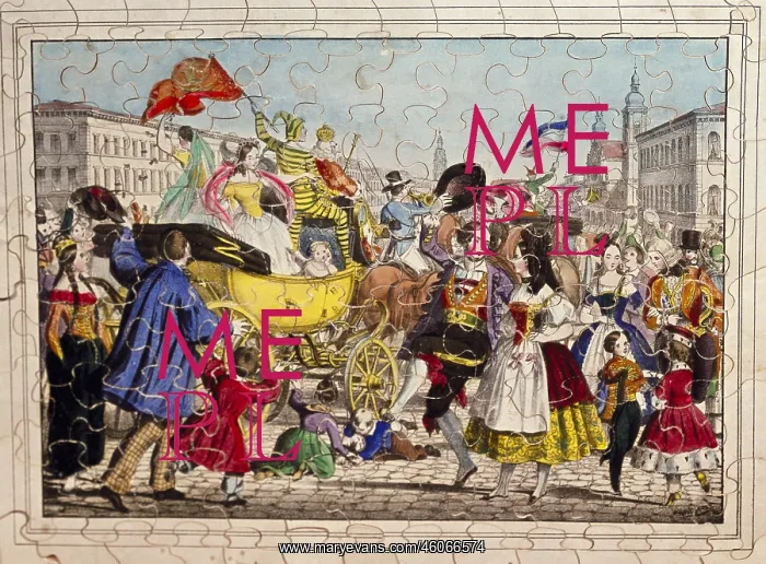 : game, jigsaw puzzle, The Carneval, colour lithograph : game, jigsaw puzzle, The Carneval, colour lithograph
