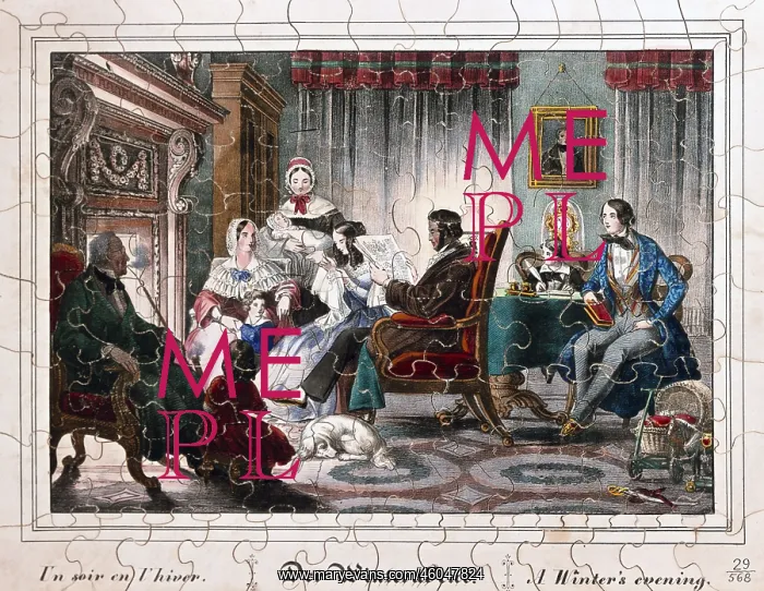 : game, jigsaw puzzle, A Winter Evening, colour : game, jigsaw puzzle, A Winter Evening, colour