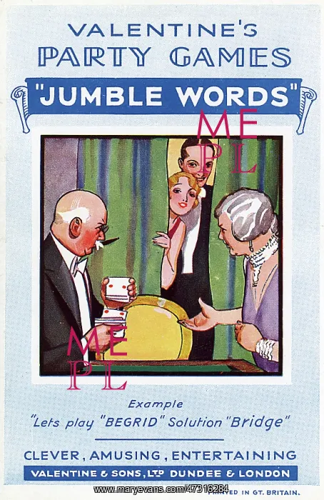  : GAME / JUMBLE WORDS 1930S