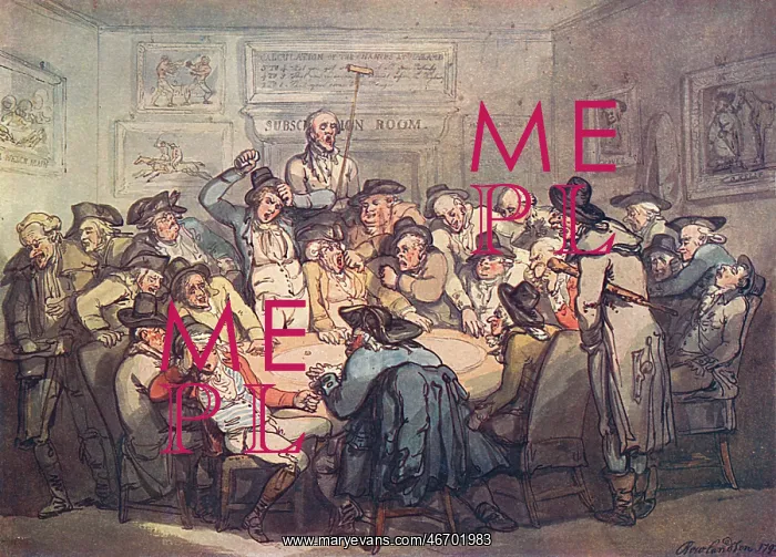: The Gaming Room by Thomas Rowlandson : The Gaming Room by Thomas Rowlandson