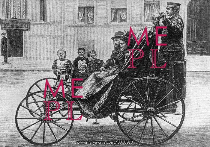 : Ganswindt's pedal operated cab, 1896 : Ganswindt's pedal operated cab, 1896