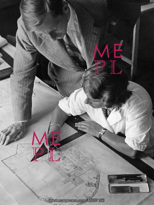 : Garden architect in her office, 1930s : Garden architect in her office, 1930s