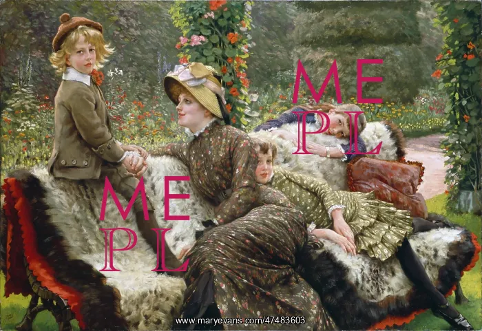 : The Garden Bench ' mother and children : The Garden Bench ' mother and children