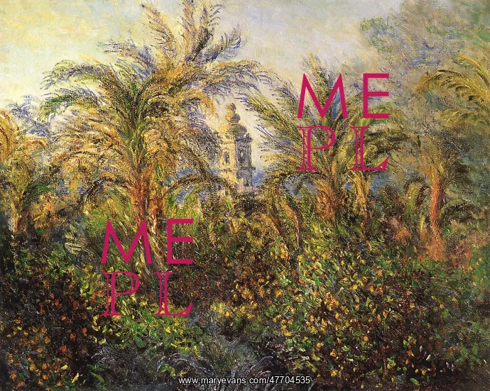 : Garden in Bordighera, Impression of Morning, by Monet : Garden in Bordighera, Impression of Morning, by Monet