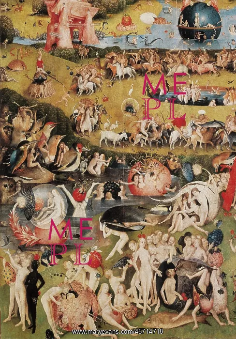 : The Garden of Earthly Delights. Left side of the central pan : The Garden of Earthly Delights. Left side of the central pan