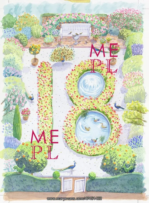 : Garden with flower beds forming 18 : Garden with flower beds forming 18