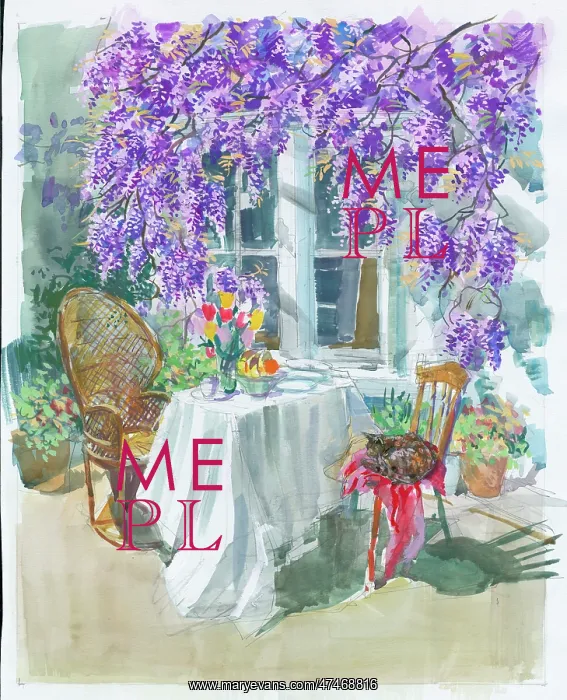 : Garden Table with Wisteria