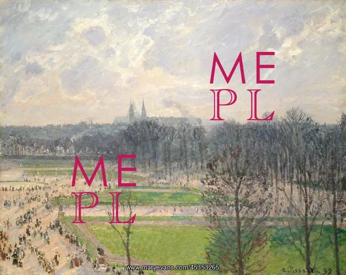 : Garden of the Tuileries, Winter Afternoon, Camille Pissarro : Garden of the Tuileries, Winter Afternoon, Camille Pissarro