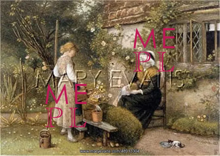 : GARDEN WATERING 1886 : GARDEN WATERING 1886