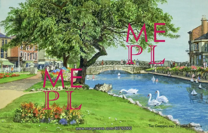 : Gardens and Stream, Dawlish, South Devon : Gardens and Stream, Dawlish, South Devon