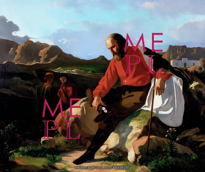 : Garibaldi in Caprera. Painting by : Garibaldi in Caprera. Painting by